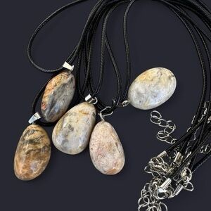 Crazy Lace Agate Stone Pendant Necklace